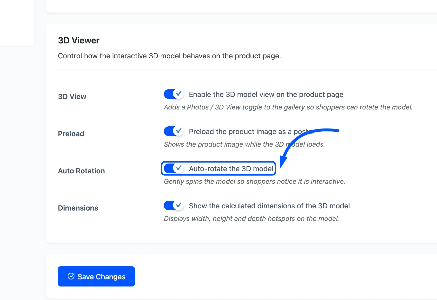 The Auto Rotation checkbox