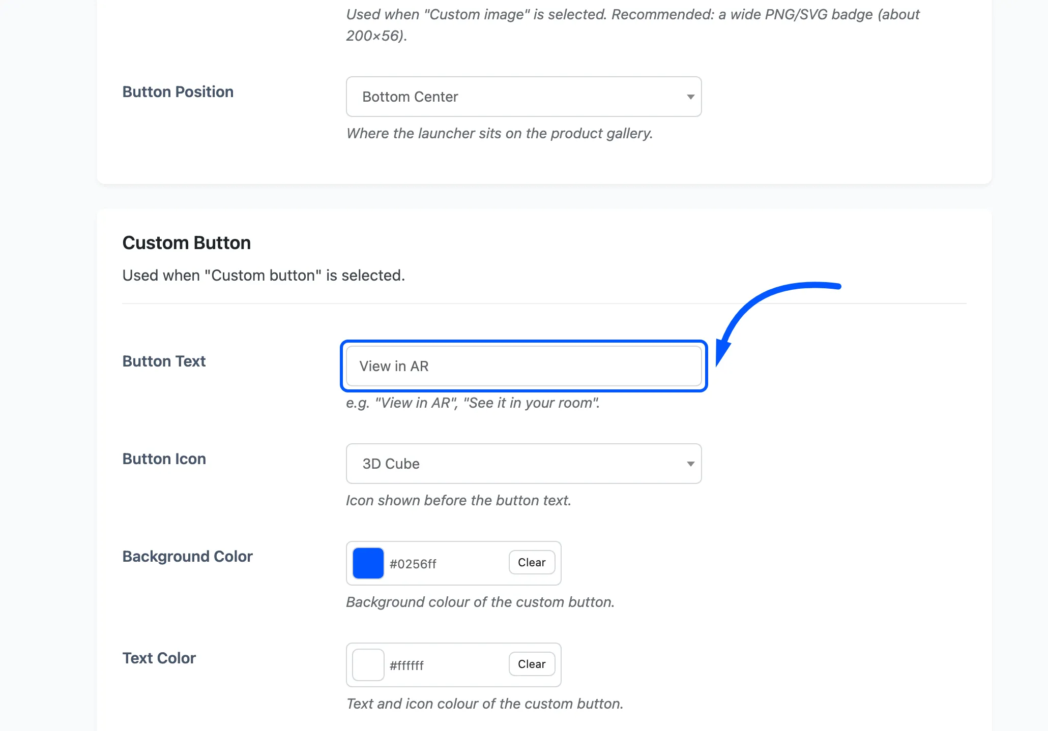 The Button Text field