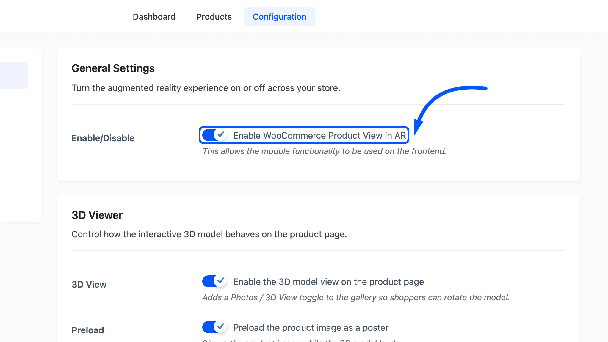 The Enable/Disable checkbox at the top of the General tab