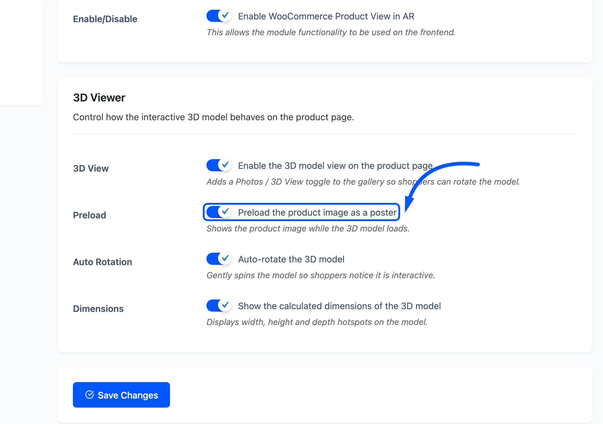 The Preload checkbox