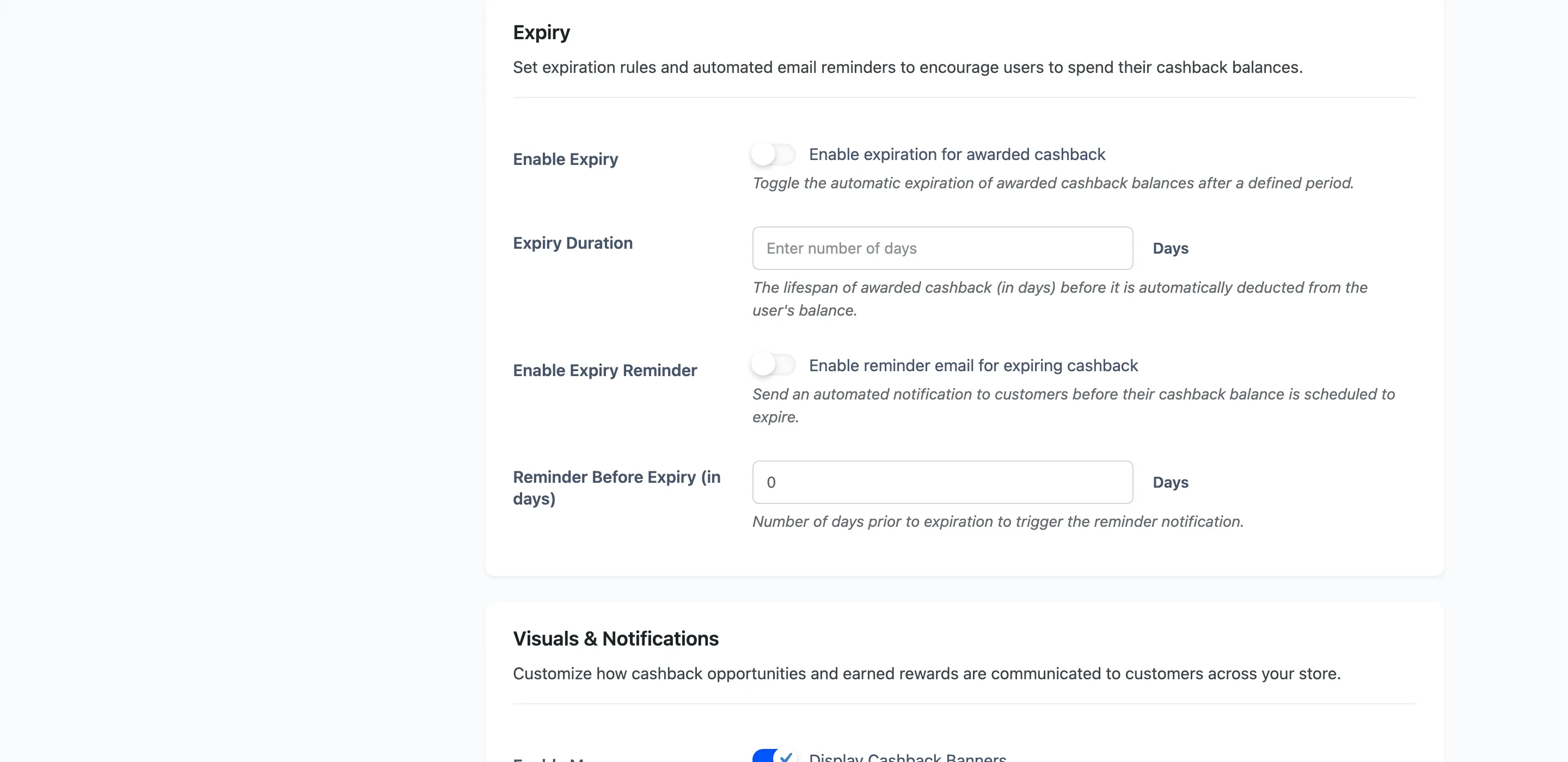 The Expiry section