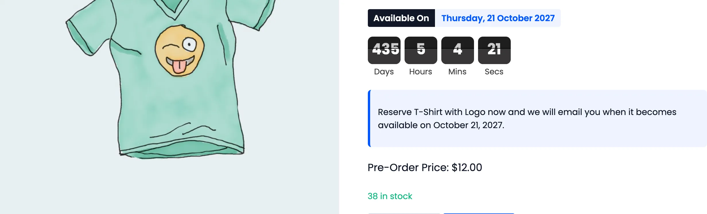 The countdown timer counting down to release