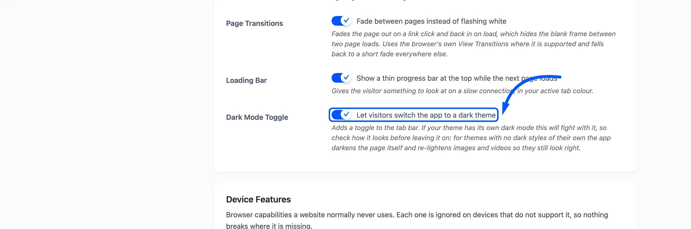 The Dark Mode Toggle switch