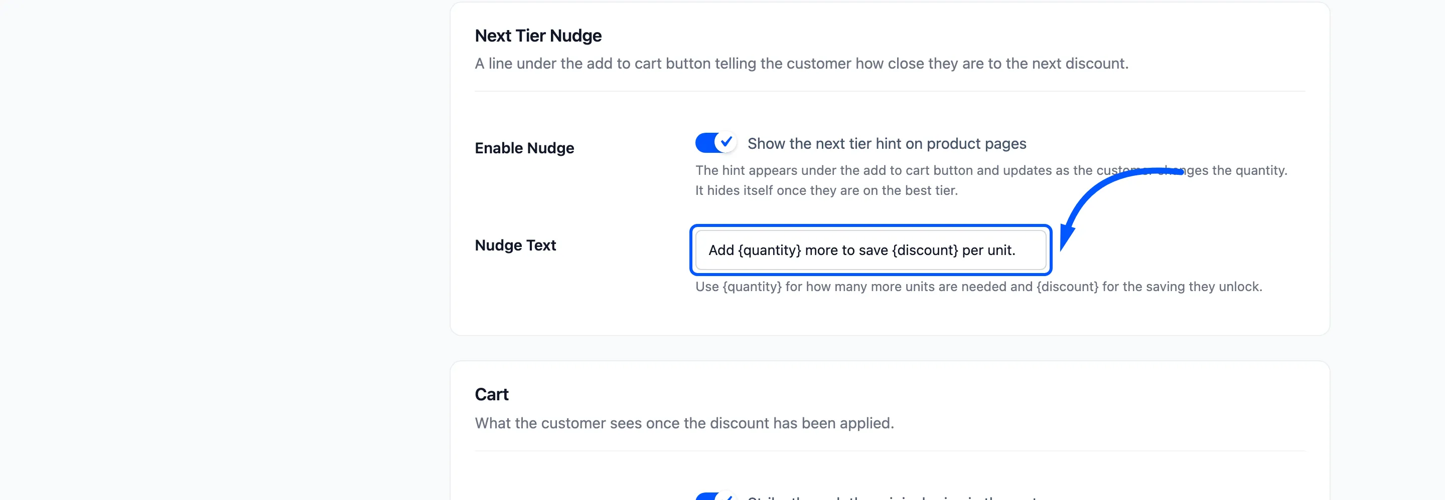 The Nudge Text field boxed on the Display tab