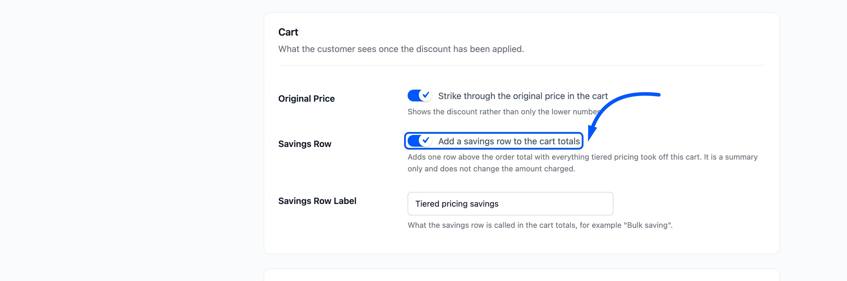 The Savings Row checkbox boxed on the Display tab
