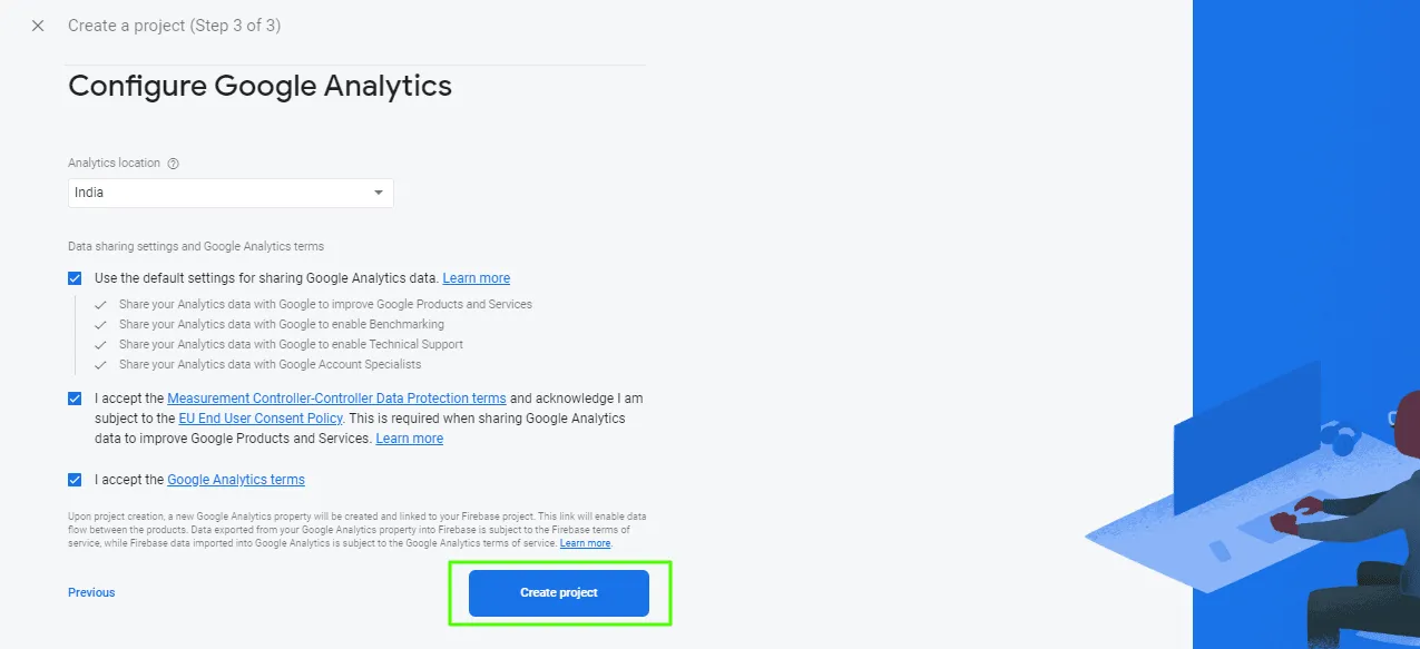 Choosing a Google Analytics account