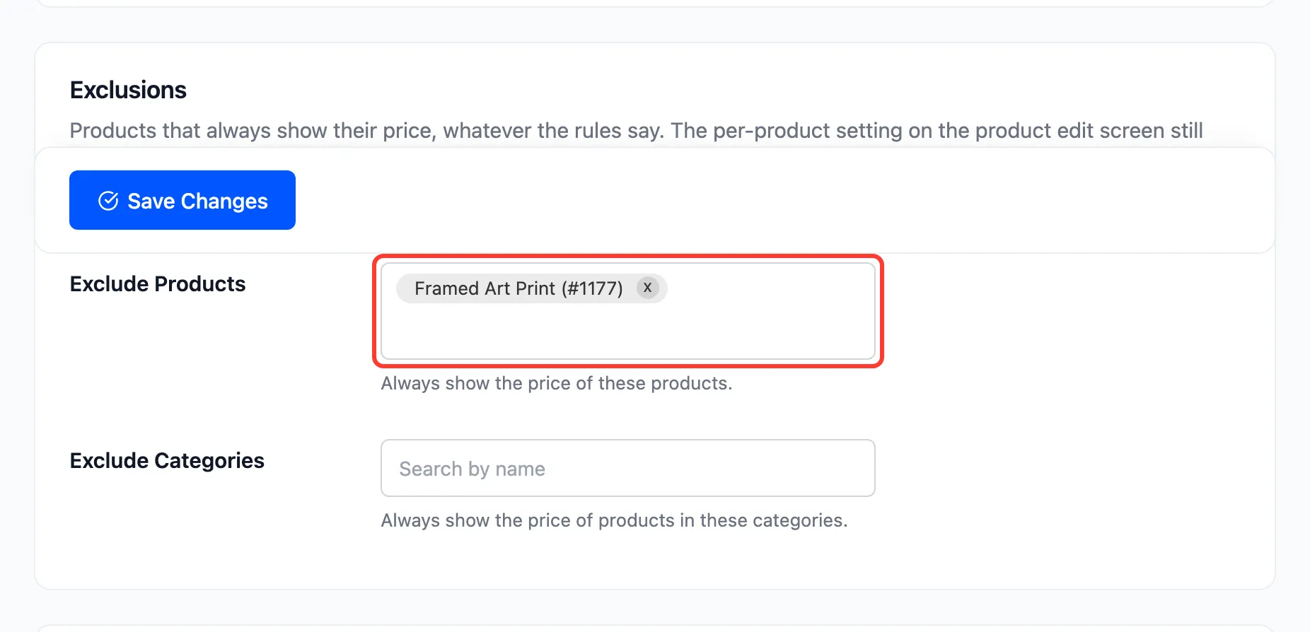 Exclude Products with Framed Art Print chosen
