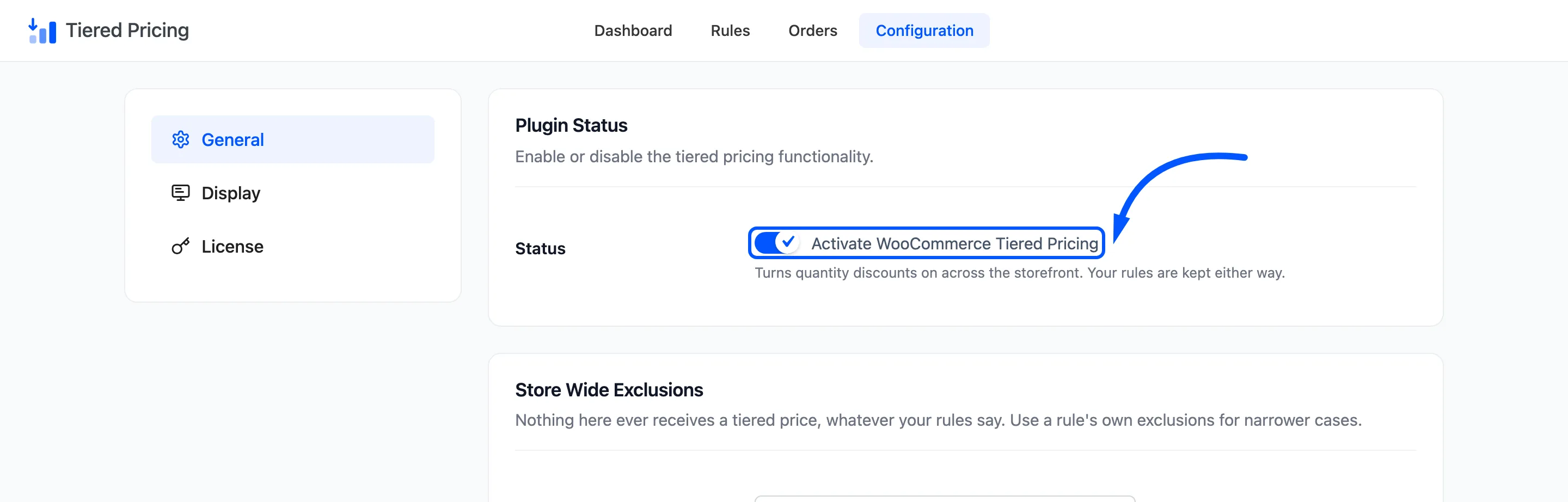 The Status checkbox boxed on the General tab