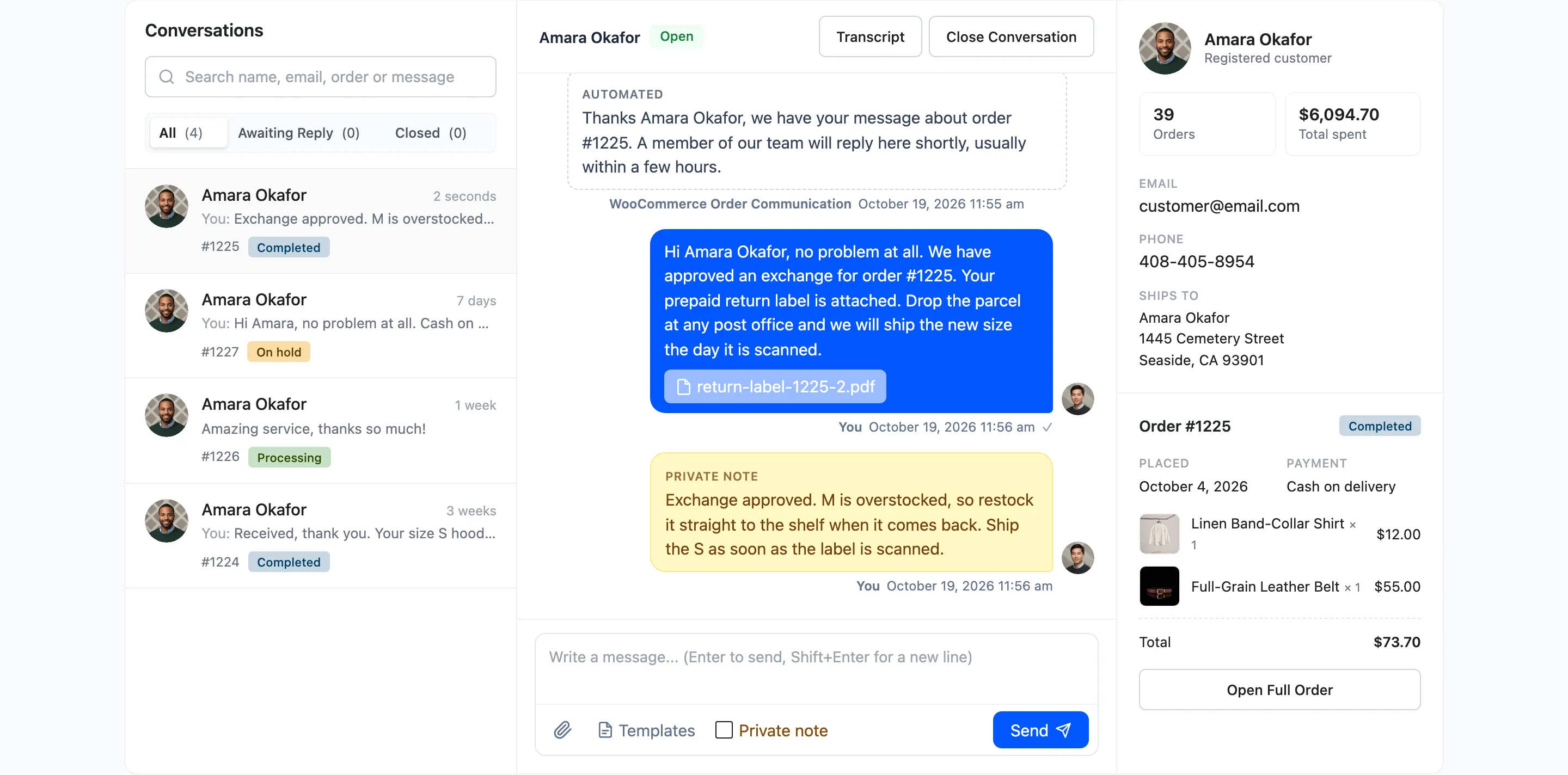 The Inbox with all three columns
