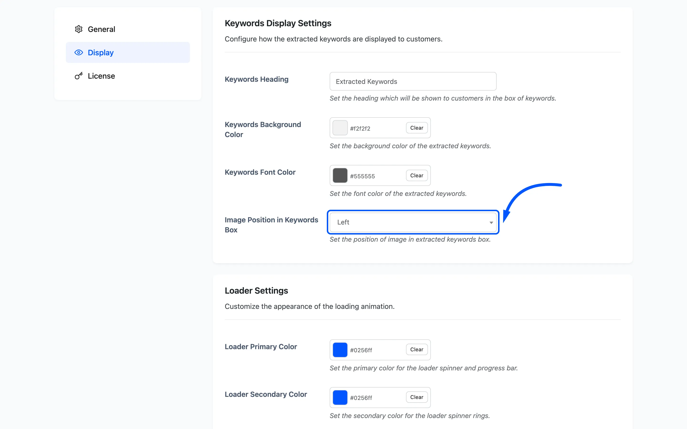 The Image Position picker
