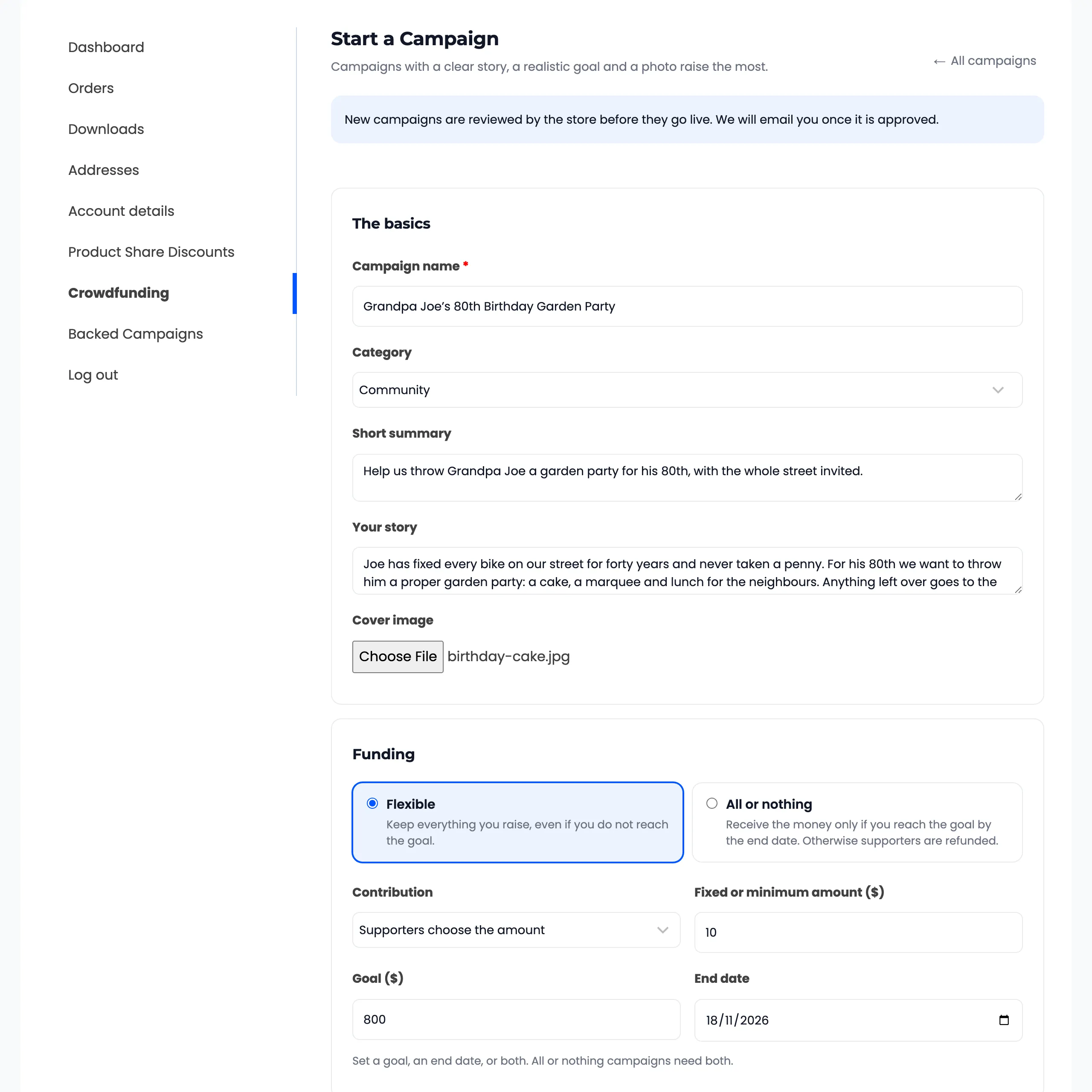 The basics and funding, filled in