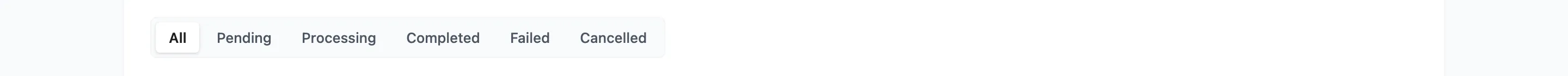 The payout status filter tabs above the Payouts table