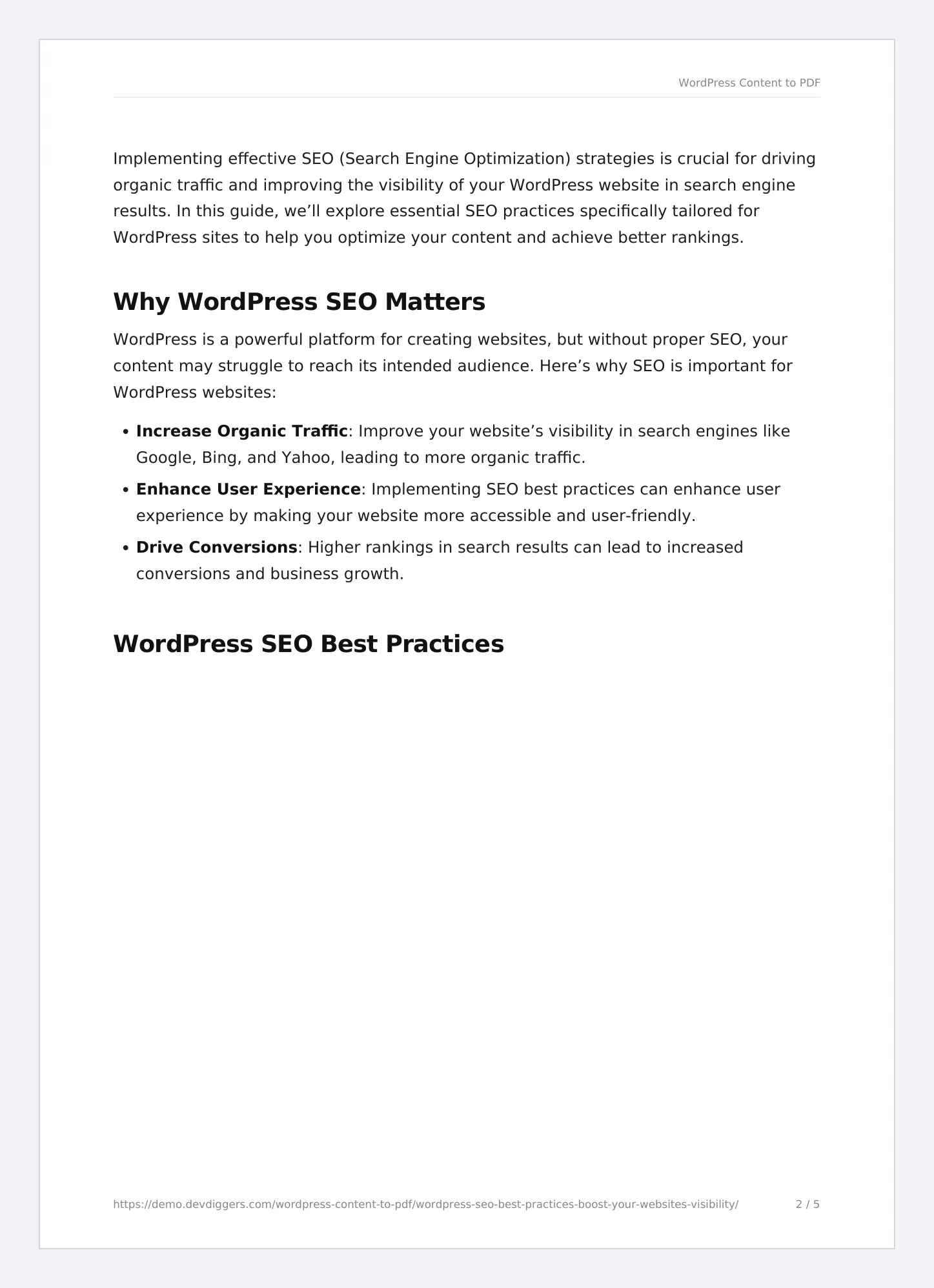 Page 2 before: with an image and bullet lists