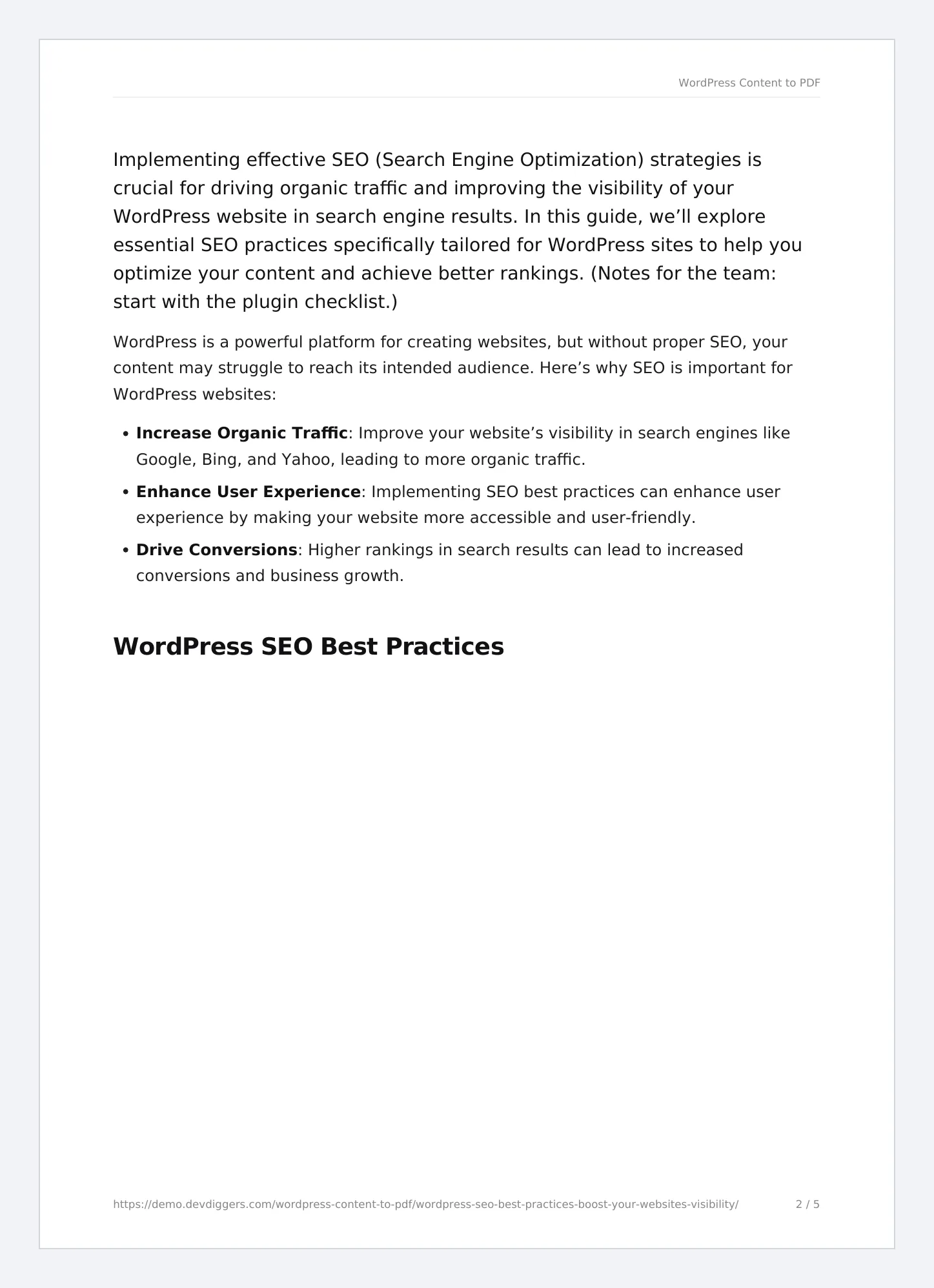 Page 2 of a downloaded PDF with the reader’s added note
