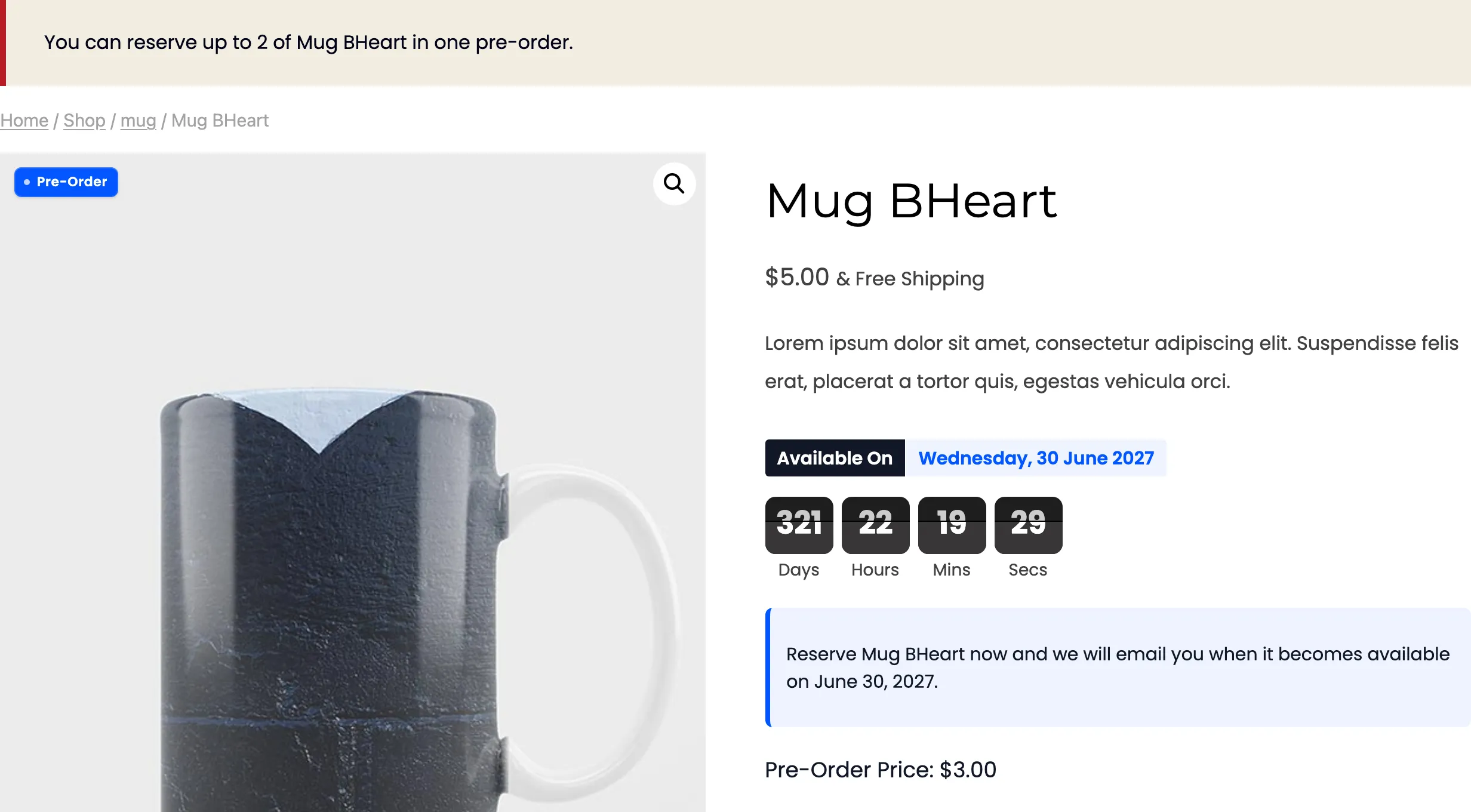 The refusal for a cart over the per-order limit