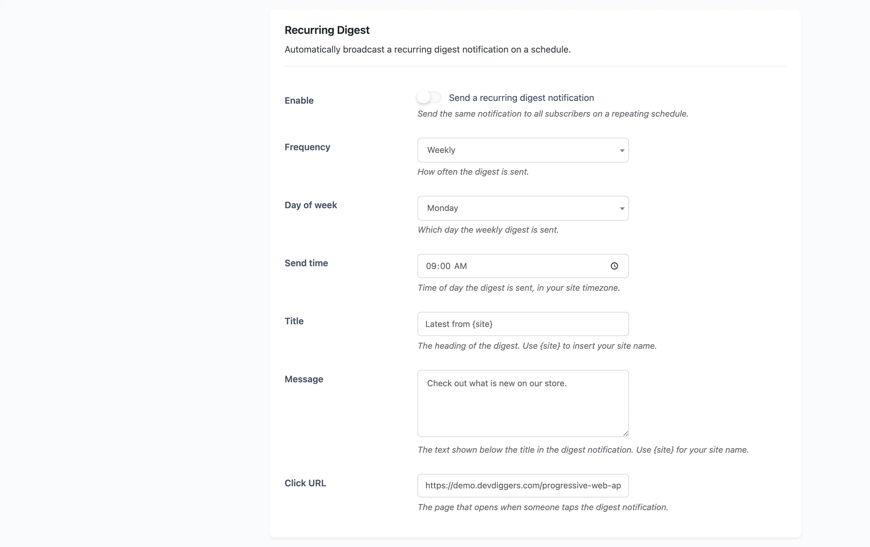The Recurring Digest section