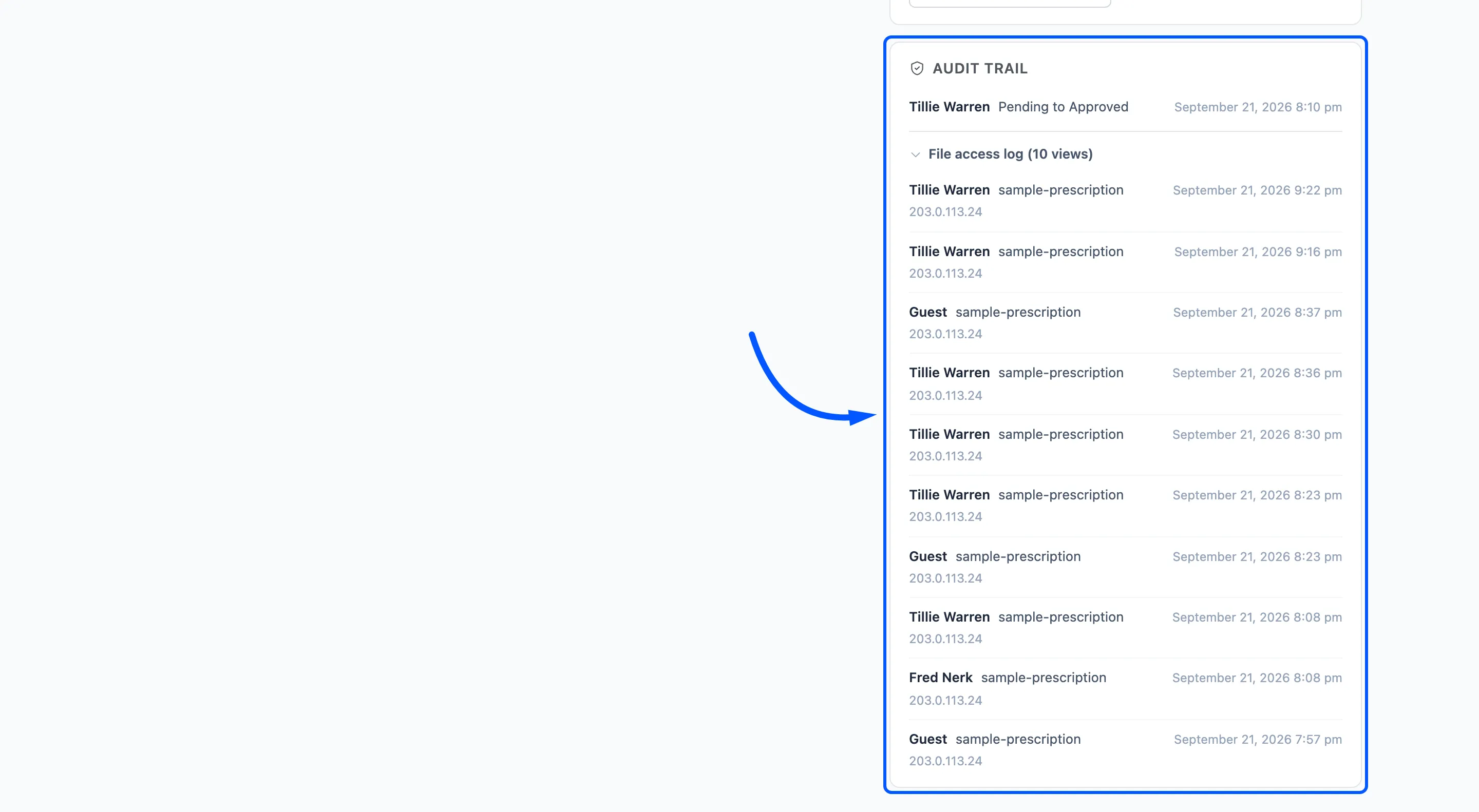 The audit trail and the expanded file access log