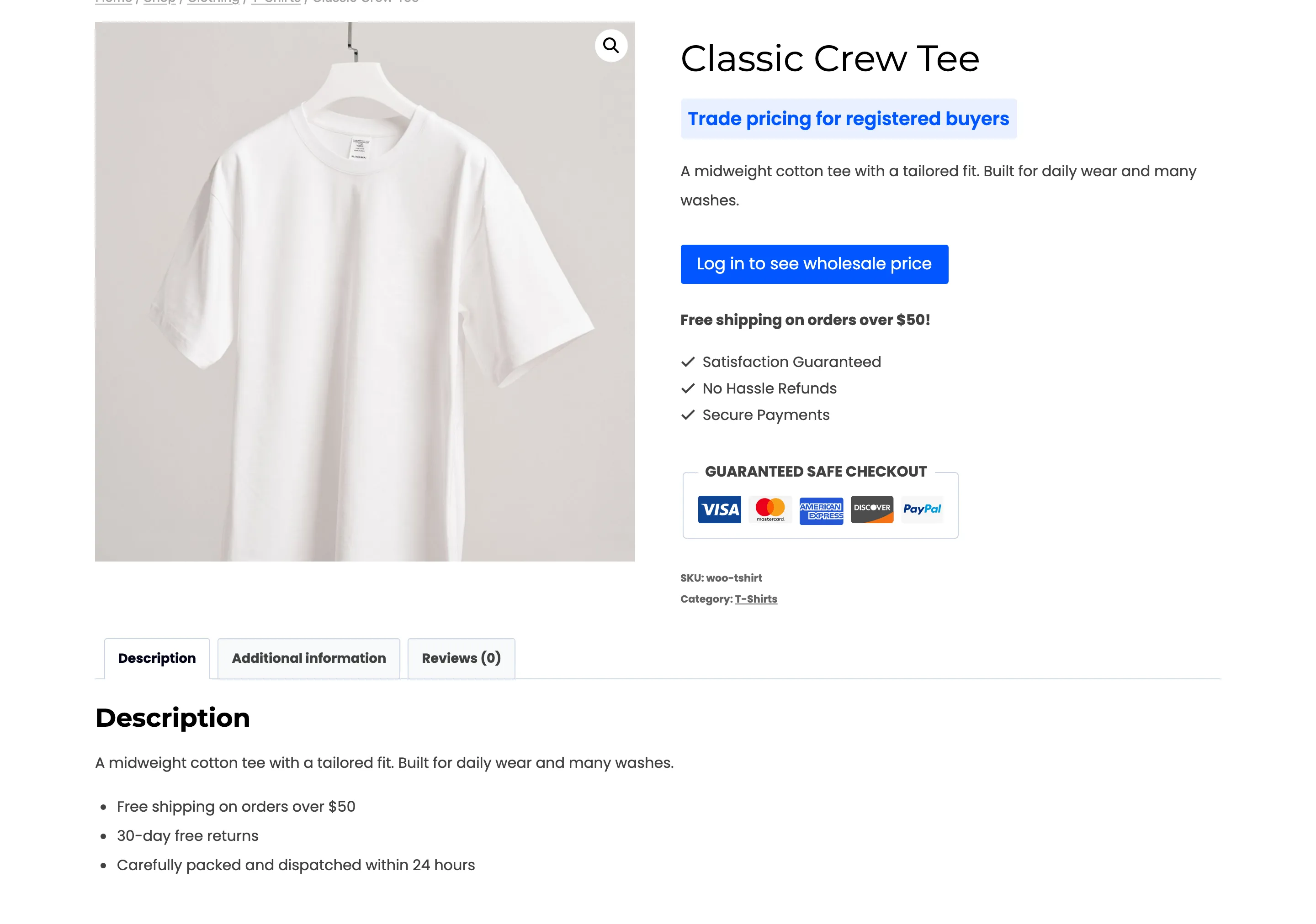 Classic Crew Tee hidden by its own setting