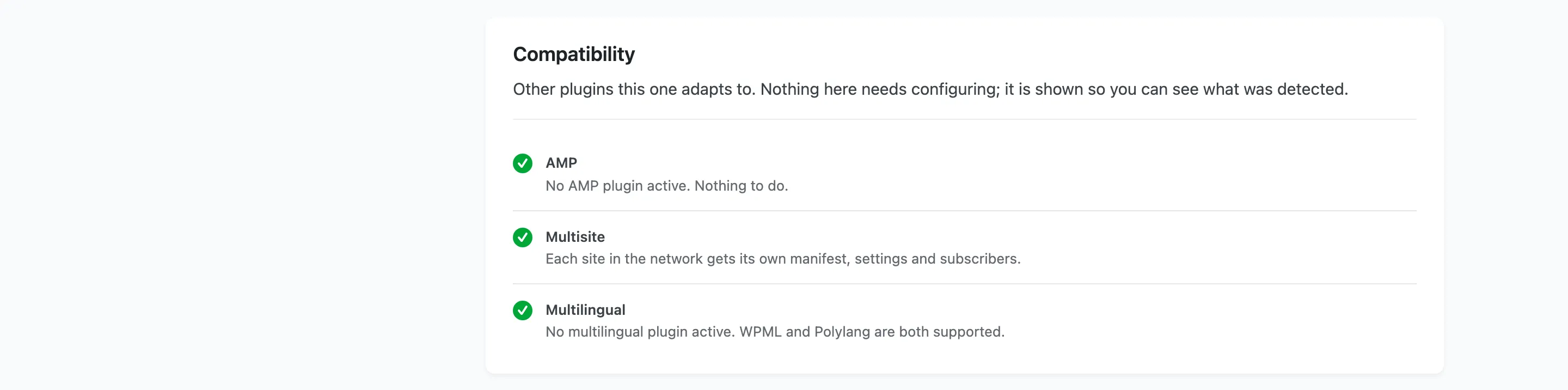 The Compatibility checks