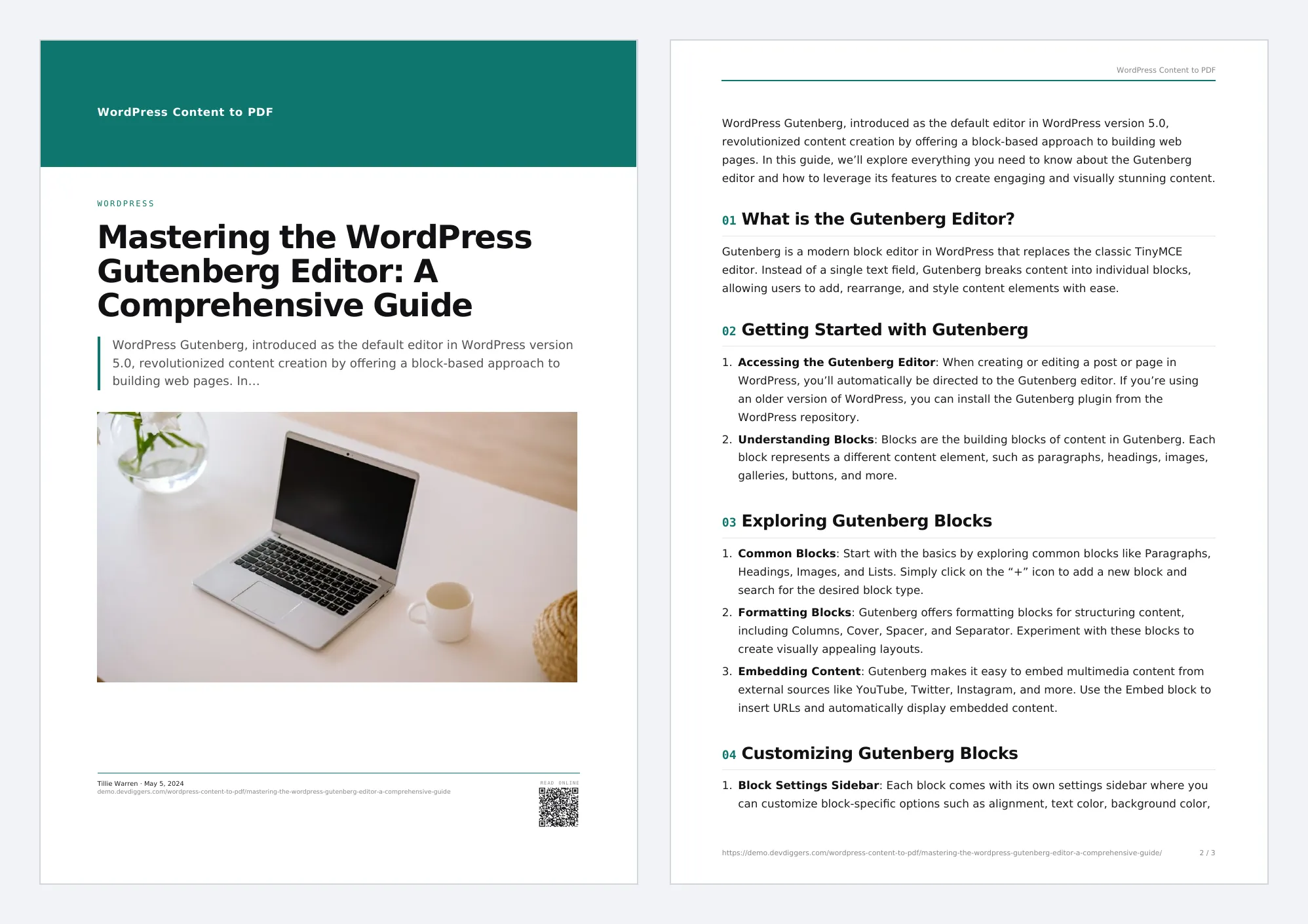Corporate Report: cover and first page