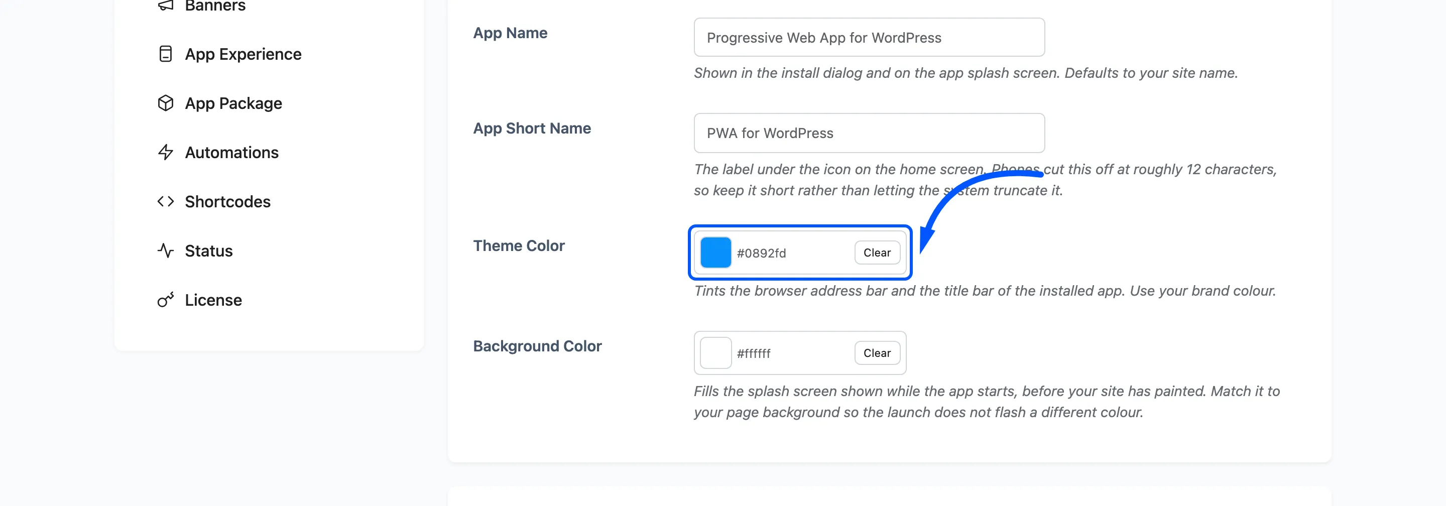 The Theme Color picker